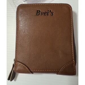Men's Zippered Bi-Fold Brown Wallet - Brand  In Original Packaging